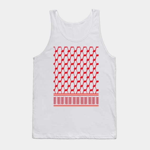 Kufiya Hatta Pattern,Free Palestine,Kufiya Hatta Pattern,Palestinian Traditional Kufiya, Palestine Arabic Hatta Keffiyeh Tank Top by egygraphics